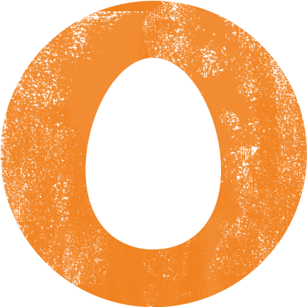 white icon illustration of an egg in the center of a orange circle white icon illustration of an egg in the center of a orange circle