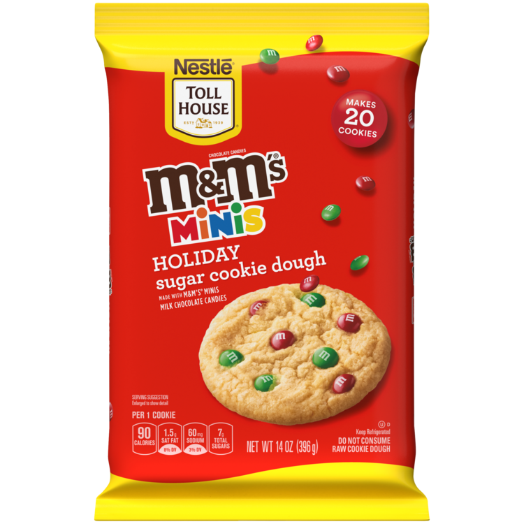M M S Minis Holiday Cookie Dough Break Aparts Nestle Toll House