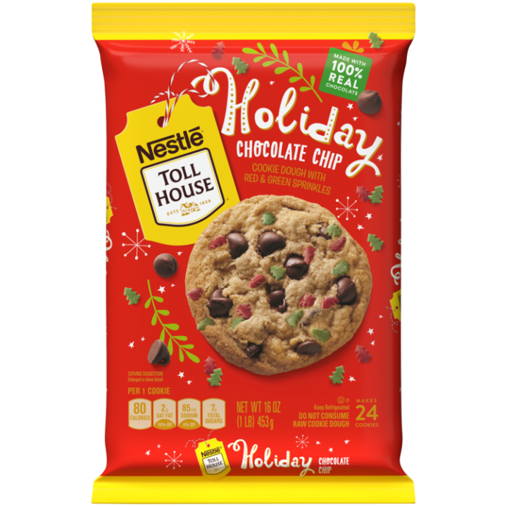 Holiday Chocolate Chip Cookie Dough Nestle Toll House