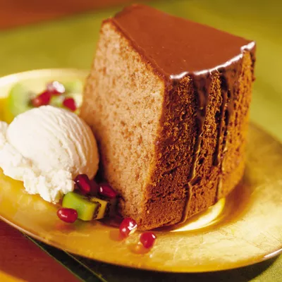 Homemade Chocolate-Glazed Angel Food Cake