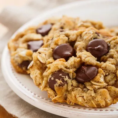 Galletas de chispas de chocolate negro con avena y aceite de coco