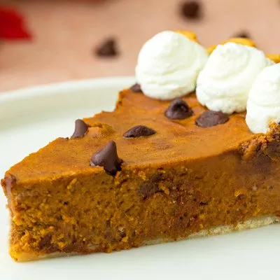 Pastel de calabaza con chispas de chocolate