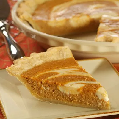 Pastel de calabaza con remolino de queso