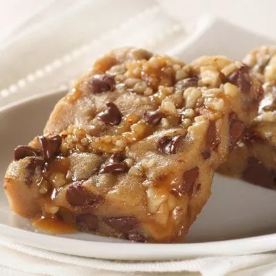 Barritas de chocolate con nueces y caramelo