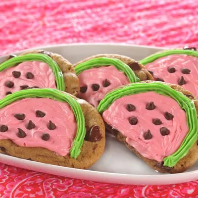 Galletas de sandía con chispas de chocolate