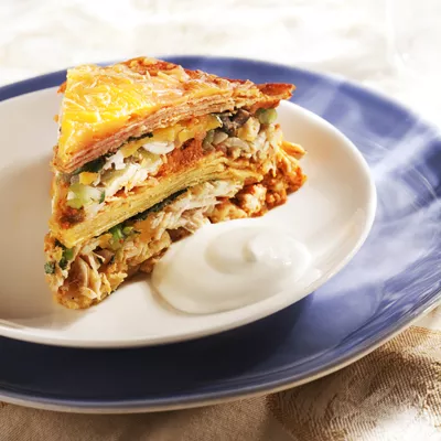 Pila de enchilada de pavo