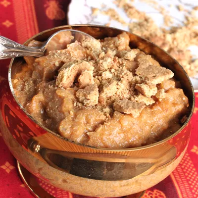 Pudín de arroz con pastel de calabaza