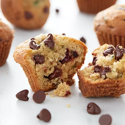 Muffins de calabacín con chispas de chocolate