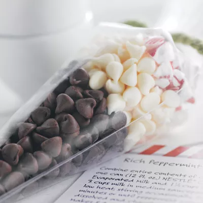 Mezcla de cacao para sorbos de menta rica