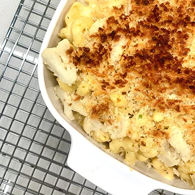 Macarrones con Queso y Coliflor