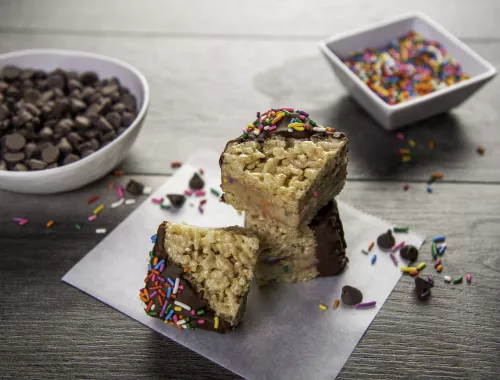 Funfetti Cookie Dough Cereal Treats