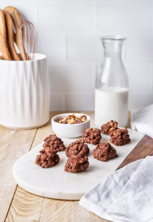 Racimos de chocolate y caramelo de maní