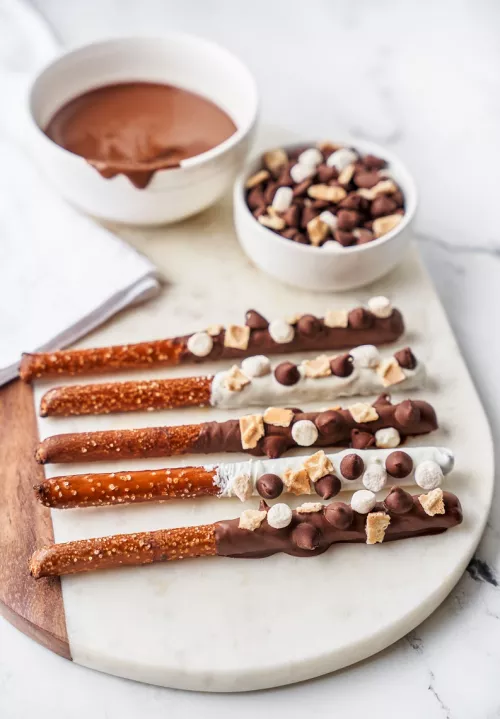 Pretzels bañados en helado