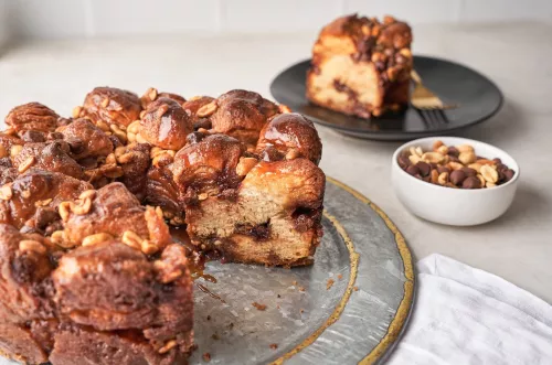 Pan de mono con caramelo de maní y chocolate