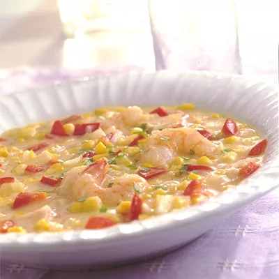 Sopa de Maíz con Camarones