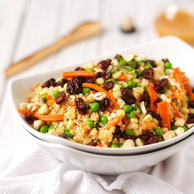 Ensalada de quinua con vinagreta de calabaza picante