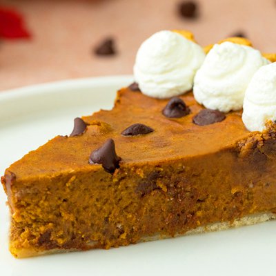 Pastel de calabaza con chispas de chocolate
