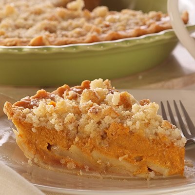 Pastel de manzana holandesa con calabaza