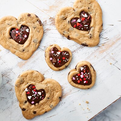 Corazones rellenos de chocolate de San Valentín