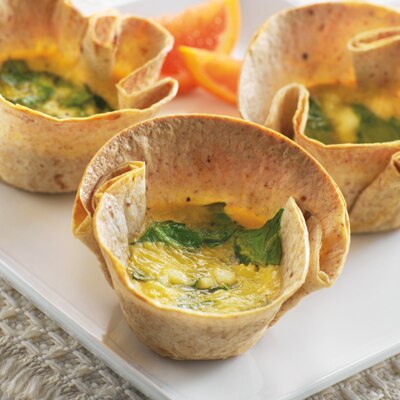 Tazas de quiche de ricotta y espinacas integrales