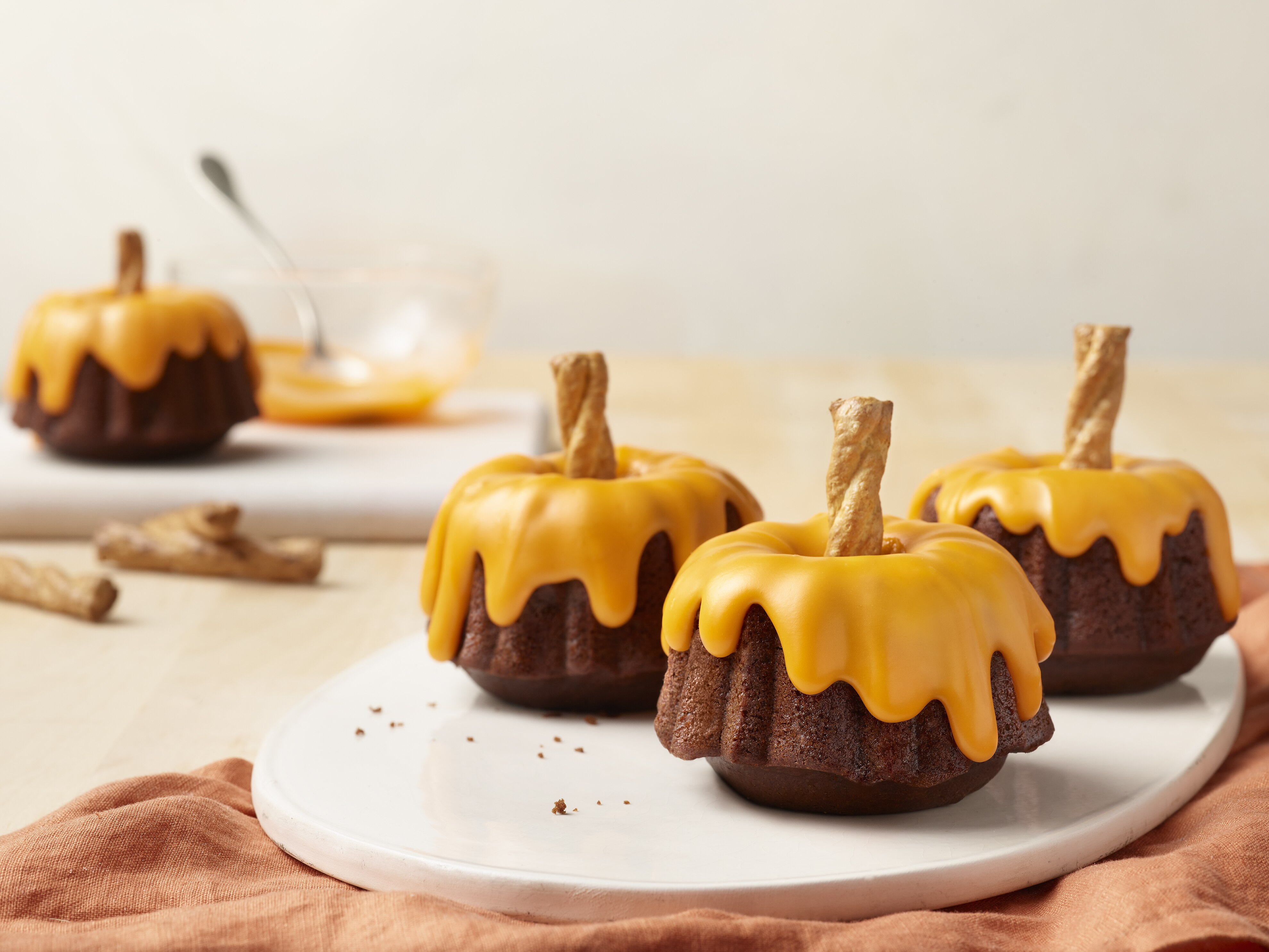 Mini tortas de chocolate y calabaza Bundt