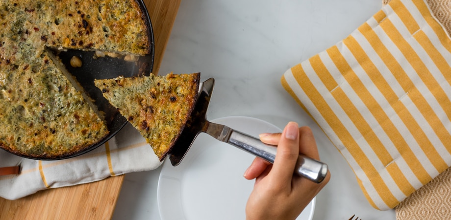 Frittata de Garbanzos y Pesto