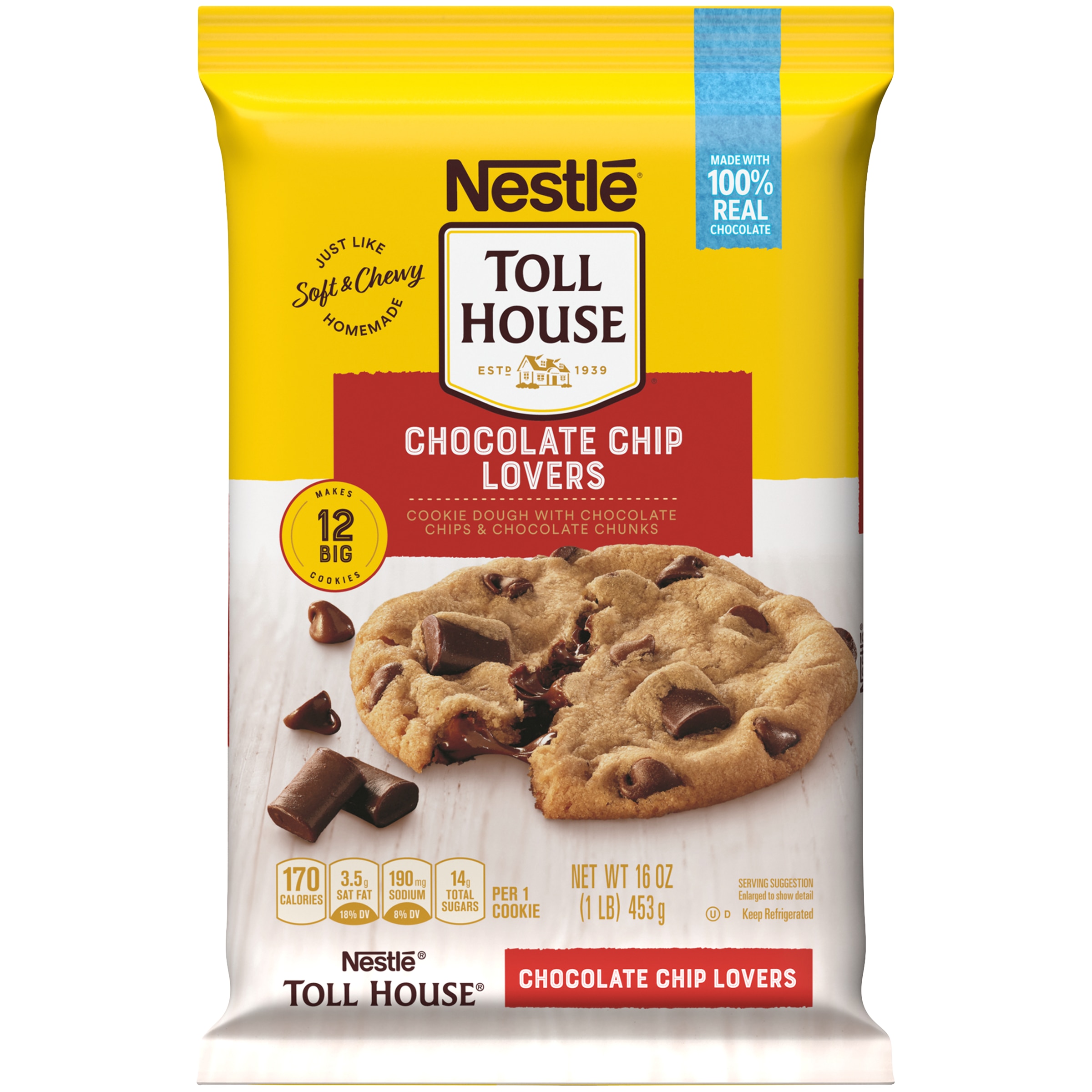 Cookie Dough Bites - Chocolate Chip - Chocolate-Covered Edible Cookie Dough  Bites - Egg-Free Edible Cookie Dough Candy - 12 Count (3.1 oz each)