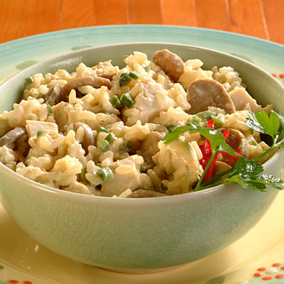 cena de pollo y arroz