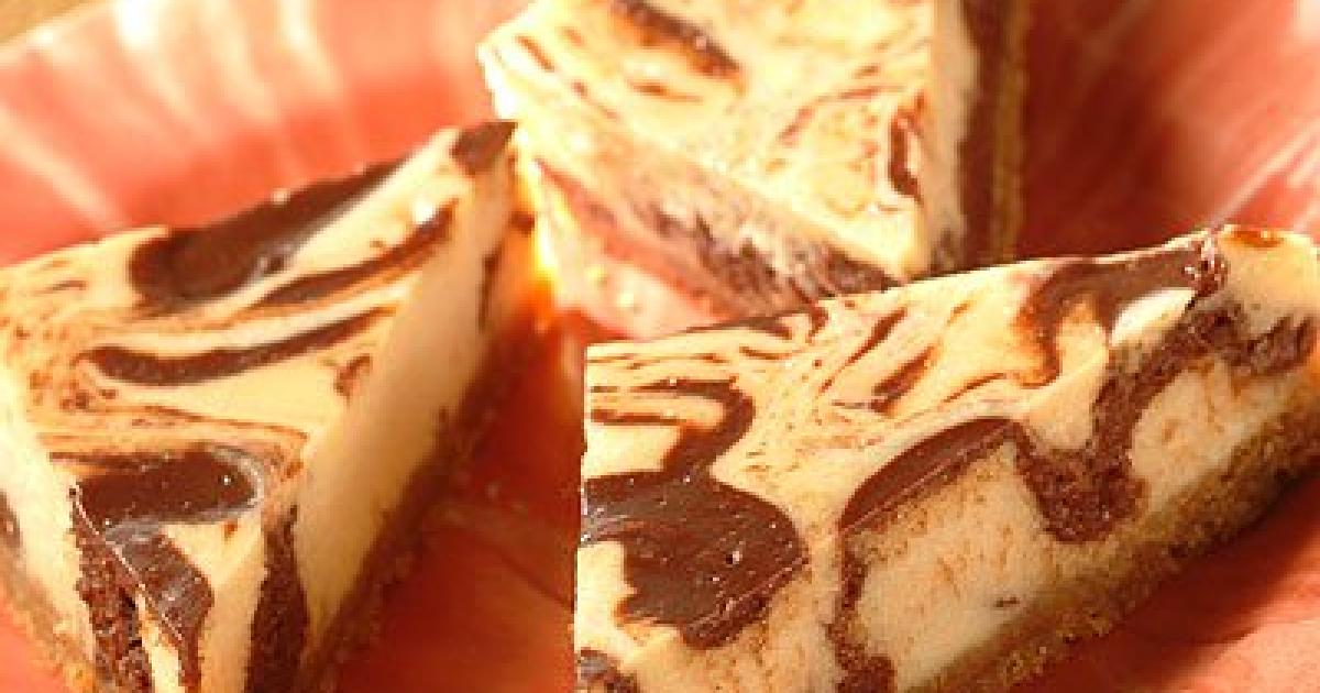 Swirl Of Chocolate Cheesecake Triangles