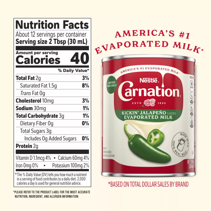 Carnation Evaporated Kickin’ Jalapeño Flavored Evaporated Milk 12 Fl. oz. Can
