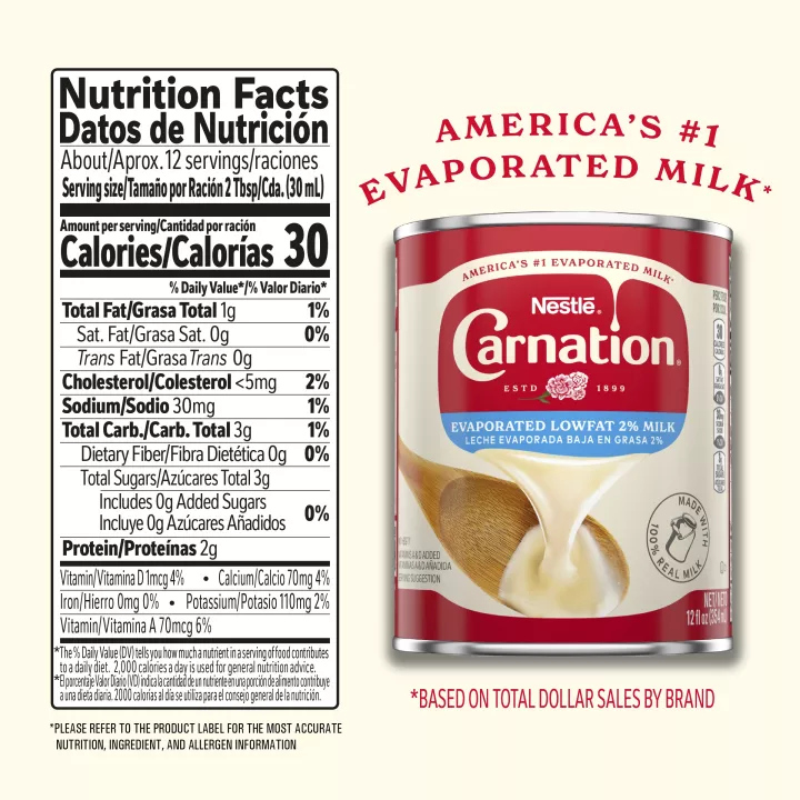 CARNATION Evaporated Lowfat 2% Milk 12 fl. oz. Can