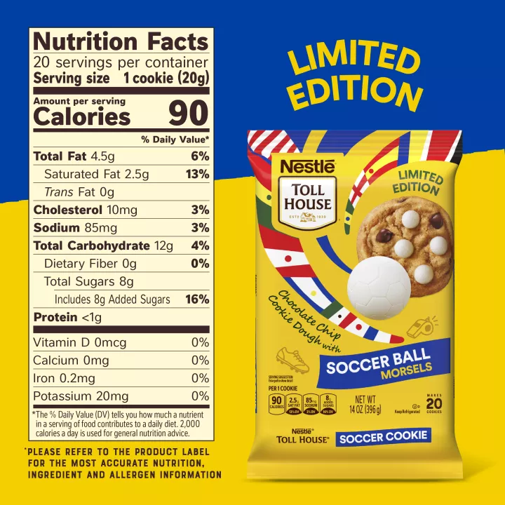 Chocolate Chip Cookie Dough with Soccer Ball Morsels