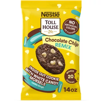Vista frontal central de Inside Out Cookie w/White Candy Morsels Cookie Dough de NESTLÉ TOLL HOUSE 14oz PESO NETO 14OZ (396g)
