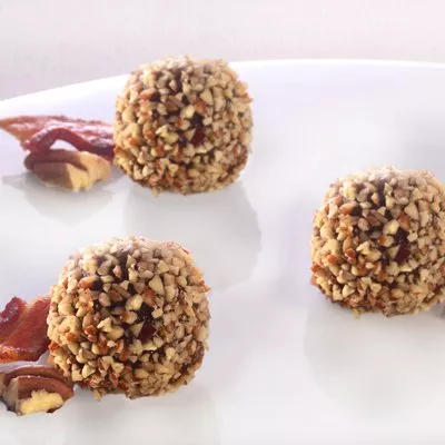 Dark Chocolate Bacon, Maple & Pecan Truffles