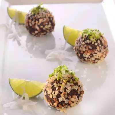 Dark Chocolate Coconut Lime Truffles