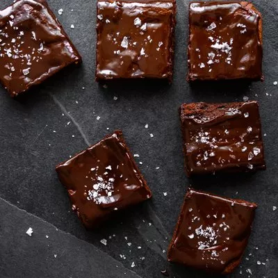Glazed Dark Chocolate Brownies