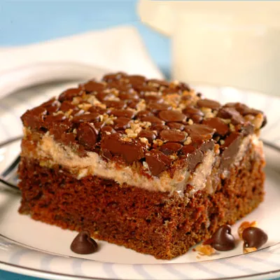 Upside-Down Chocolate Cream Cheese Cake