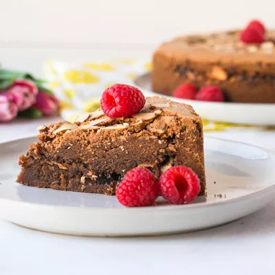Chewy Chocolate Raspberry Cake