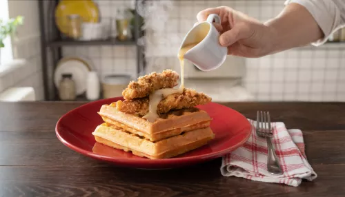 Caramel Maple Chicken Waffles