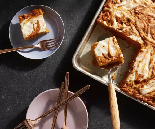 Pumpkin Carrot Cream Cheese Swirl Bars