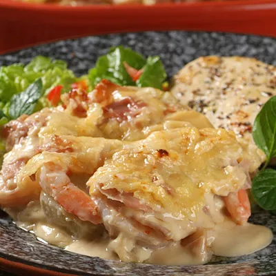 Eggplant with Shrimp & Ham Casserole