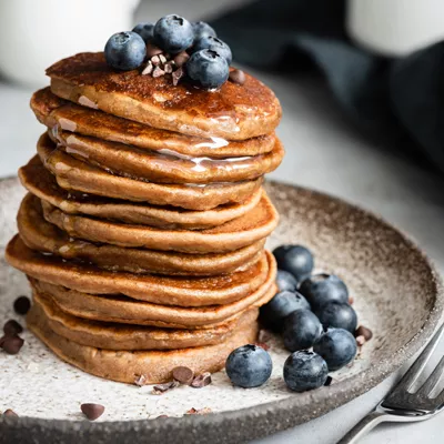 Whole-Wheat Pumpkin Blueberry Pancakes