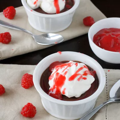 Dark Chocolate Raspberry Pots de Crème