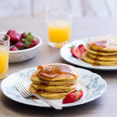 Pumpkin Chia Seed Pancakes