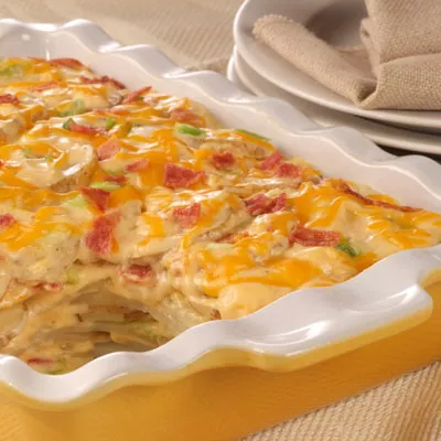 Scrumptious Cheddar Bacon Scalloped Potatoes