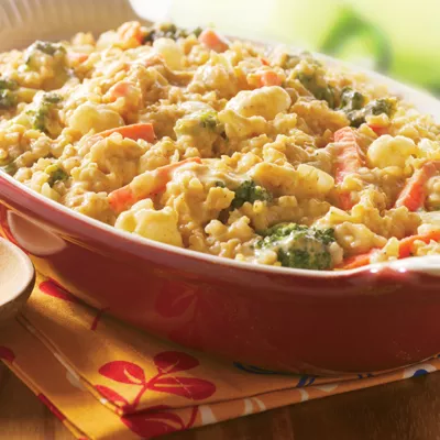 Curry Brown Rice Bake with Vegetables