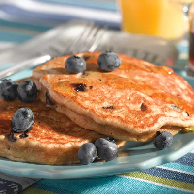 Whole Wheat Blueberry Pancakes