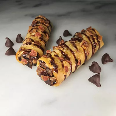 Chocolate Bacon Banana Strudel