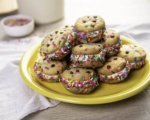 Chocolate Chip Sprinkle Sandwich Cookies
