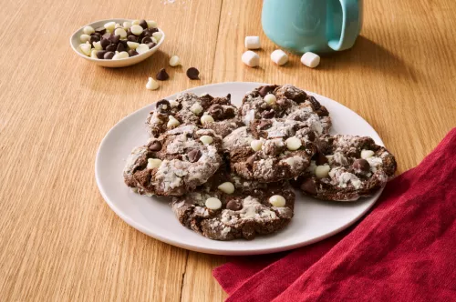 Hot Cocoa Crinkle Cookies
